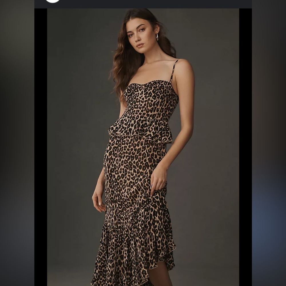 Reformation felda leopard print midi dress